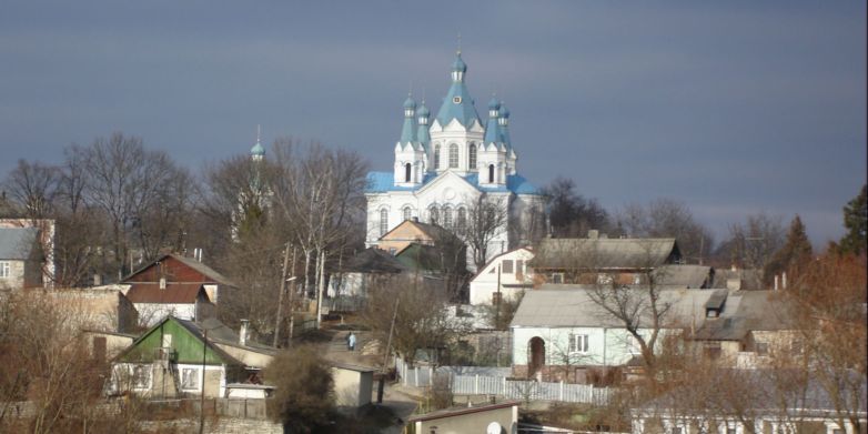 Old church of Kamyanetsk-Podilsky nearby Tovtry-mount-saddle